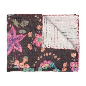 Taj Hotel Home Decor Kantha Cotton Throw | 1-Piece | Multicolor | 50"x70"